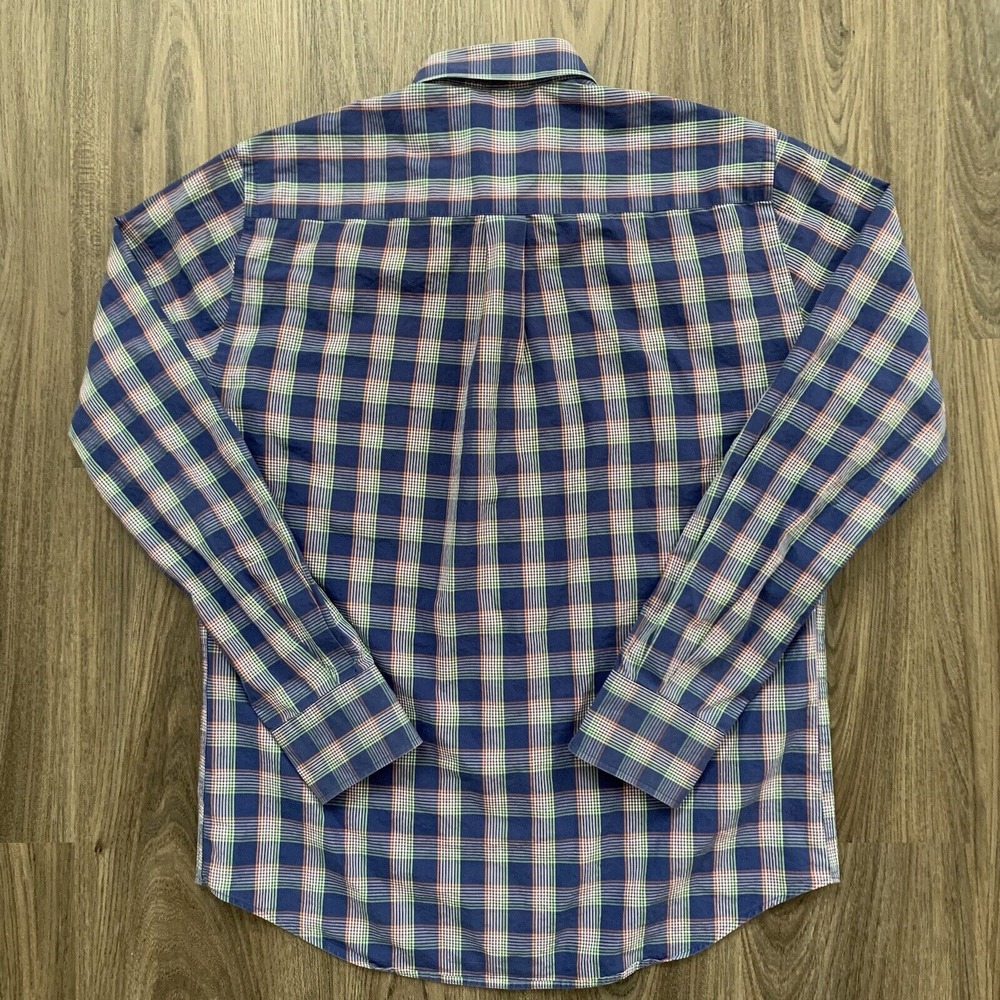 Peter Millar Mens Long Sleeve Contemporary Fit Button Down Purple Plaid Medium - Picture 4 of 7
